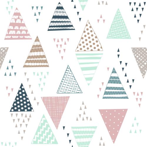 Triangle. Vector multicolored decorative pastel shades triangles on white
