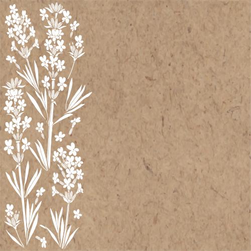 Lavender. Vector lavender white silhouettes space for text on craft