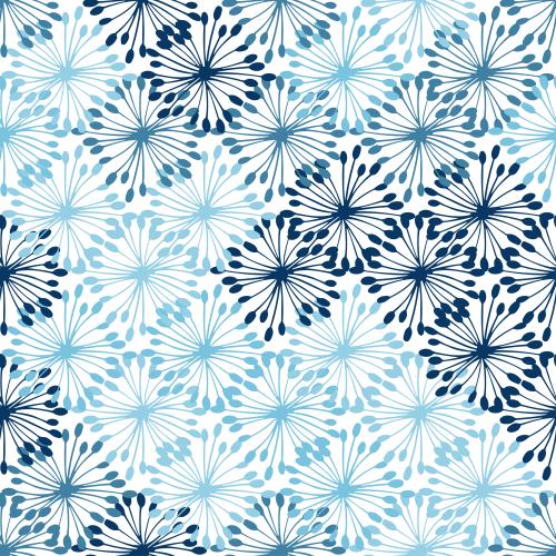 Illustration abstract vegetal geometric, blue and light blue silhouettes on white