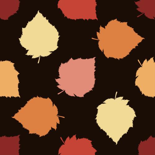 Illustration colorful silhouettes of leaves on dark brown