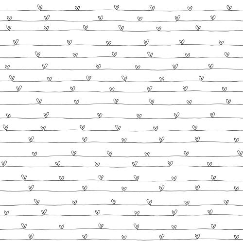 Romance. Vector lines with hearts on white