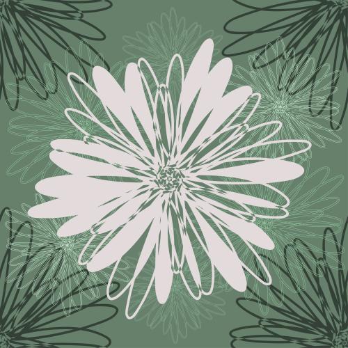 Floral. Vector abstract flowers on green