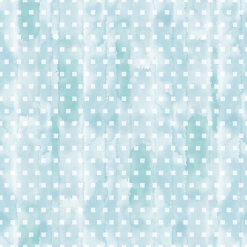 Vector image abstract geometric square patterns on blue watercolor