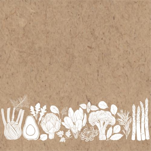 Basil. Vector vegetables, culinary herbs, place for text on craft