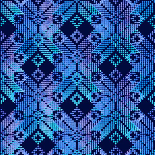 Raster image watercolor geometric points on dark blue