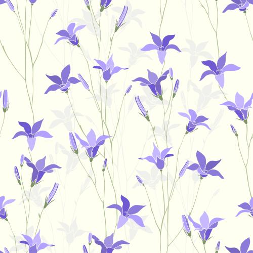Vector image flowers bells on light