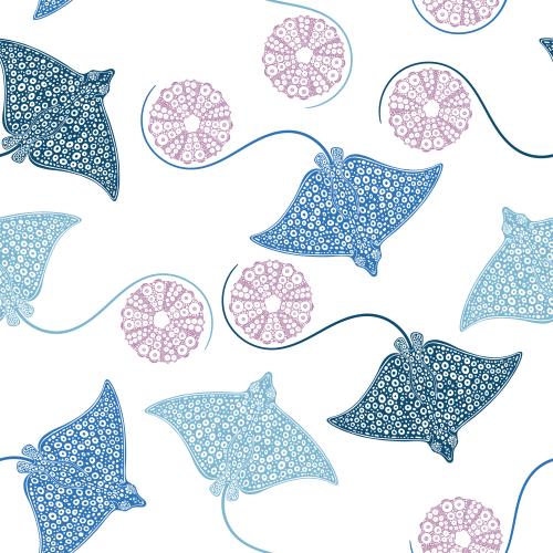 Vector image rays and sea urchins colorful silhouettes on white