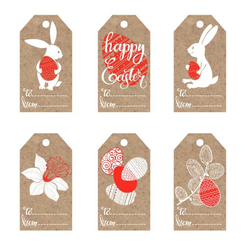 Rabbit. Vector easter-themed craft tags