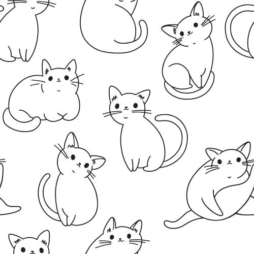 Vector image cute kittens on white