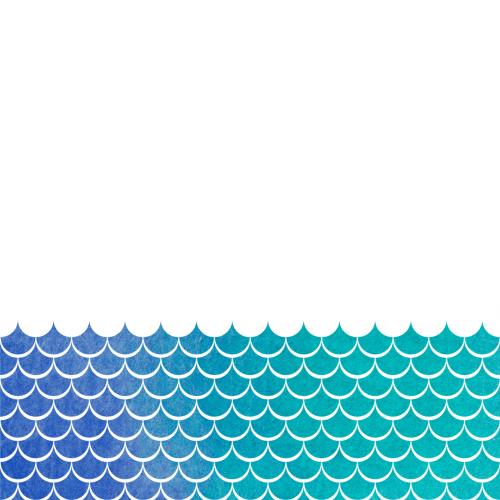 Raster image blue-turquoise watercolor waves, place for text on white