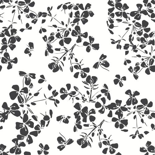 Vector image abstract flower clusters silhouettes on white
