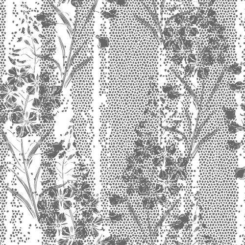 Fireweed. Vector mallow, ivan's tea, black silhouettes on a mosaic
