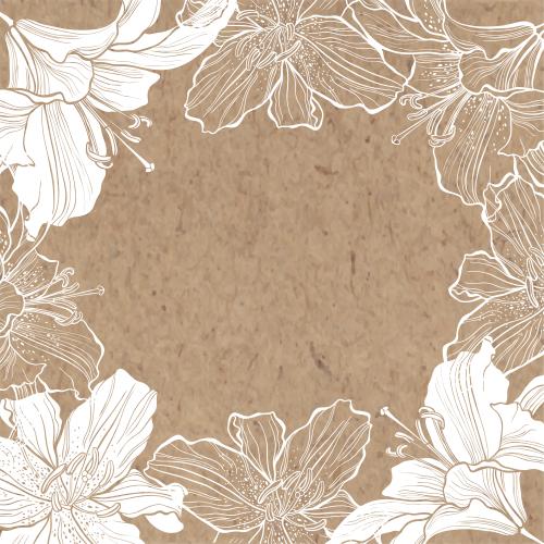 Oval. Vector frame of lily flowers with an oval text area on craft