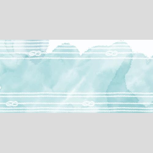 Vector image postcard with ropes and nautical knots and a blue watercolor fragment