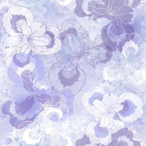 Iris. Vector irises in watercolor