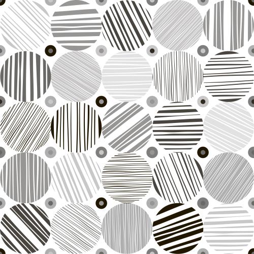 Circle. Vector Pattern striped monochrome circles on white