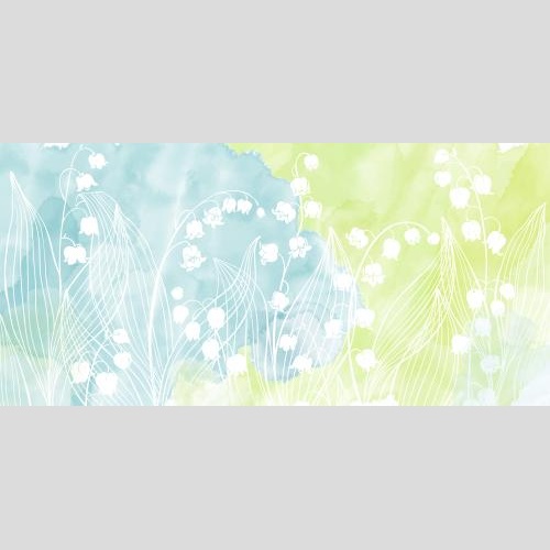 Vector image lilacs white silhouettes of flowers on watercolor