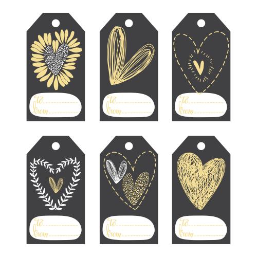 Valentine. Vector decorative heart tags