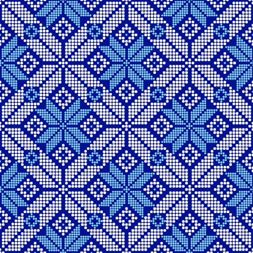 Star. Vector stars and snowflakes made of dots on blue