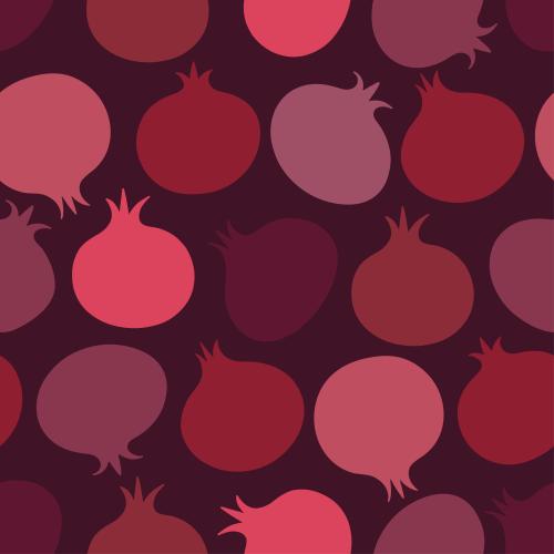 Pomegranate. Vector pomegranates colorfull silhouettes on burgundy