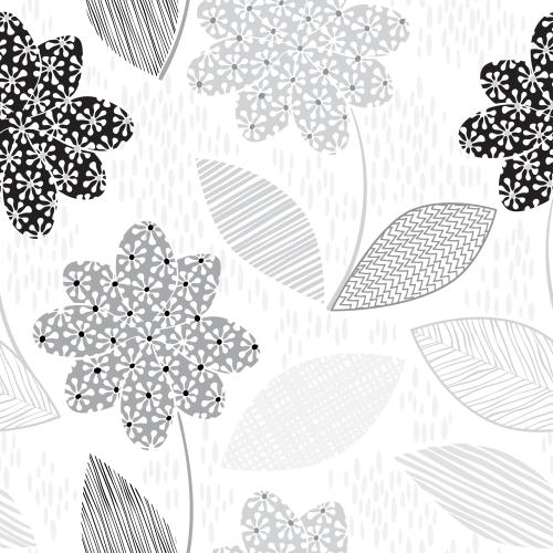 Vector image decorative flowers on white