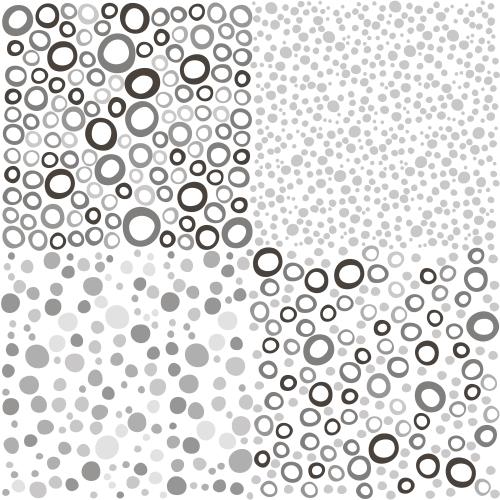 Vector image monochrome circles and dots on white