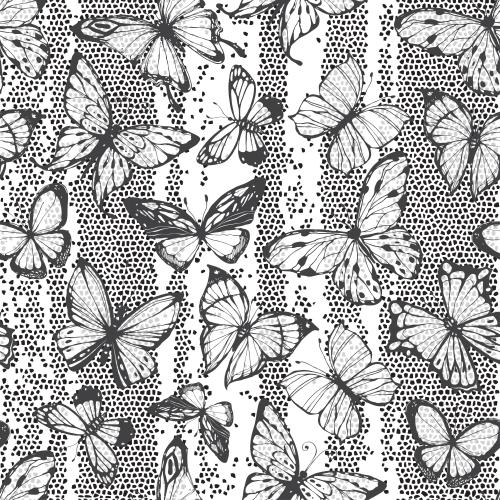 Mosaic. Vector butterflies on mosaic