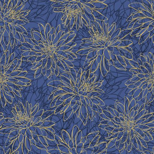 Rudbeckia. Vector rudbeckia black and yellow flower outlines on blue