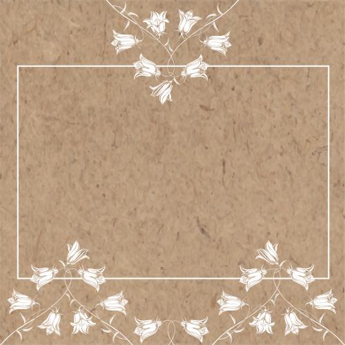 Illustration rectangular frame with bells on craft