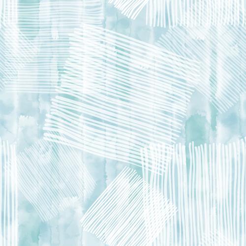 Vector image abstract geometric striped squares on blue watercolor