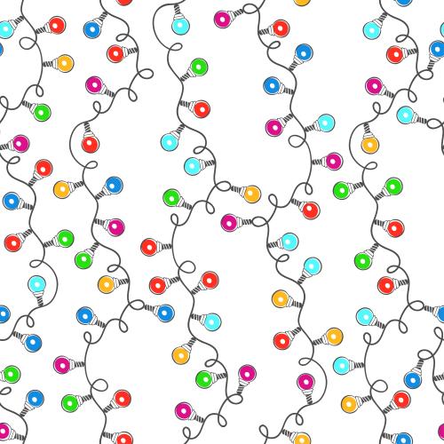 Birthday. Vector garlands with multicolored bulbs on white