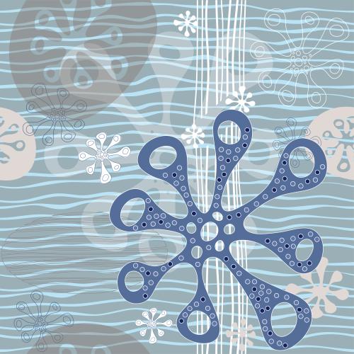 Female. Vector marine creatures on the waves