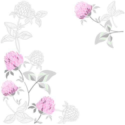 Clover. Vector clover place for text on white corner composition