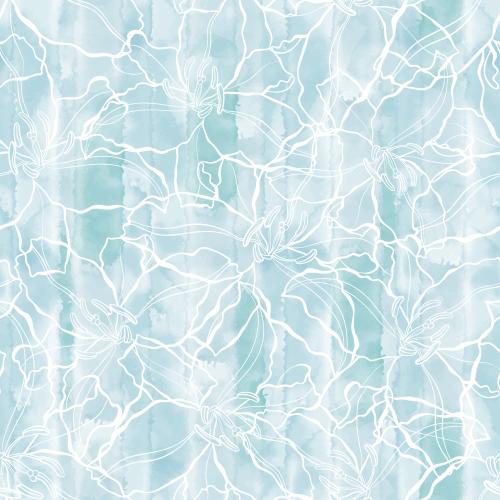 Vector image lilies on blue watercolor