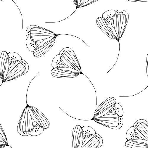 Illustration stylized flowers on white