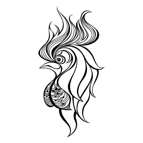 Rooster. Vector rooster head on white