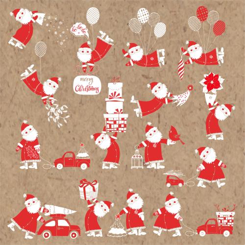 Car. Vector cartoonish frost grandfathers on craft