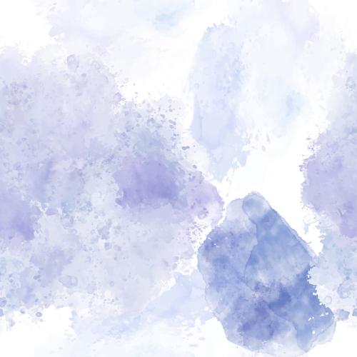 Illustration watercolor decorative spots in blue-lavender shades on white