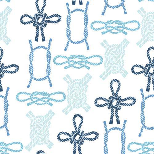 Sea knot. Vector sea knots blue and sky-blue silhouettes on white