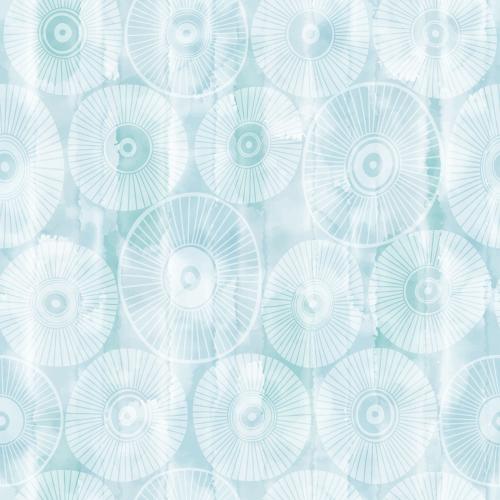 Watercolor. Vector decorative flowers on blue watercolor