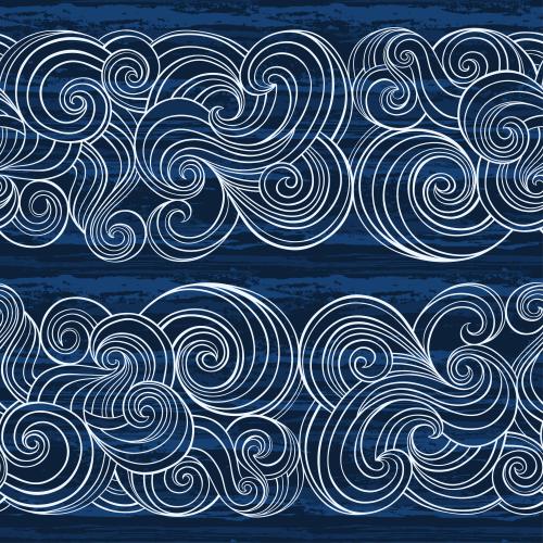 Vector image waves on blue