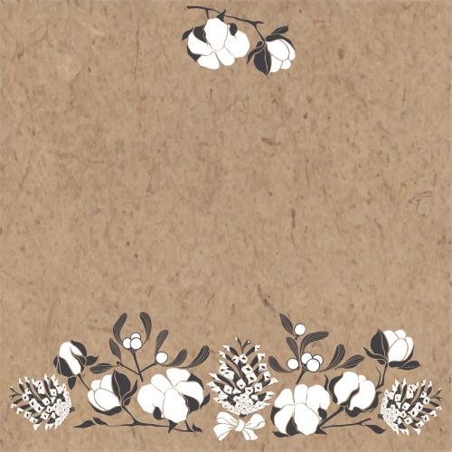 Mistletoe. Vector cotton pine cones and mistletoe text area winter composition on craft