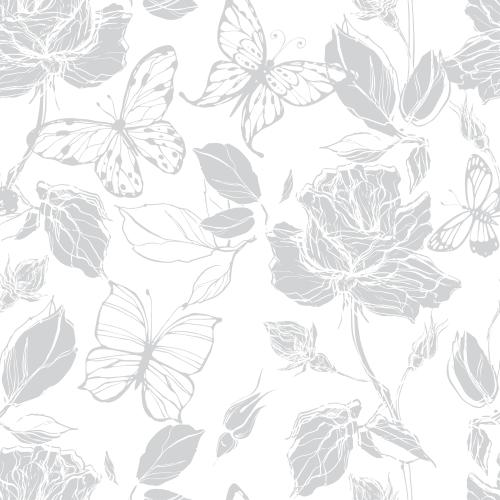 Rose. Vector roses and butterflies on white