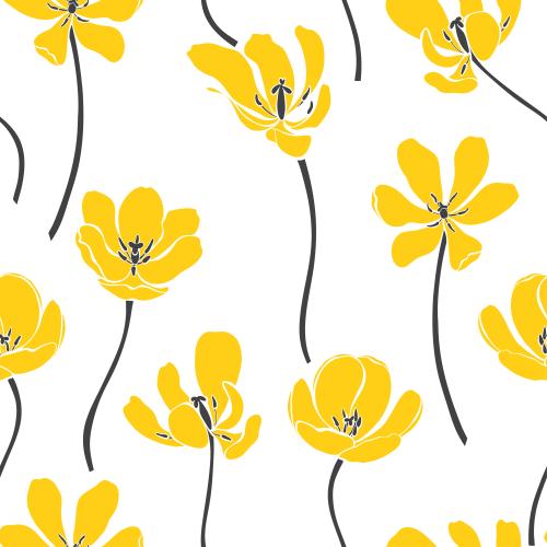 Tulip. Vector yellow tulips on white
