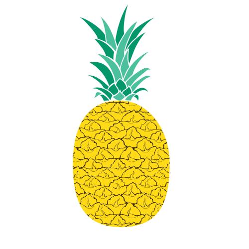 Pineapple. Vector pineapple on white