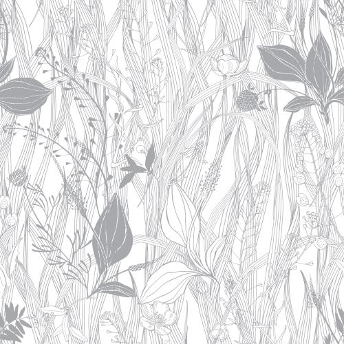 Grass. Vector field flowers and herbs plantain shepherd's purse lesser celandine chamomile clover on white
