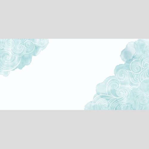 Vector image decorative waves on blue watercolor fragments space for text on white