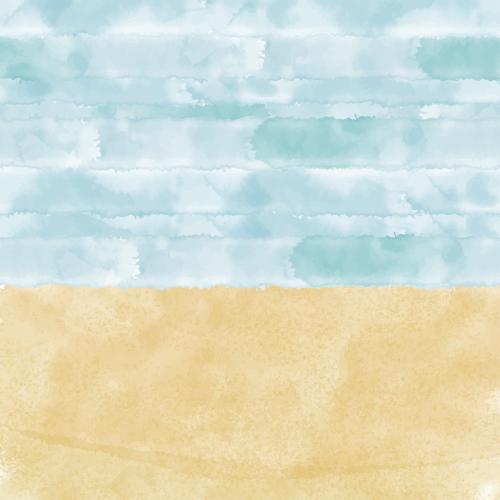 Illustration abstract watercolor theme of beach relaxation