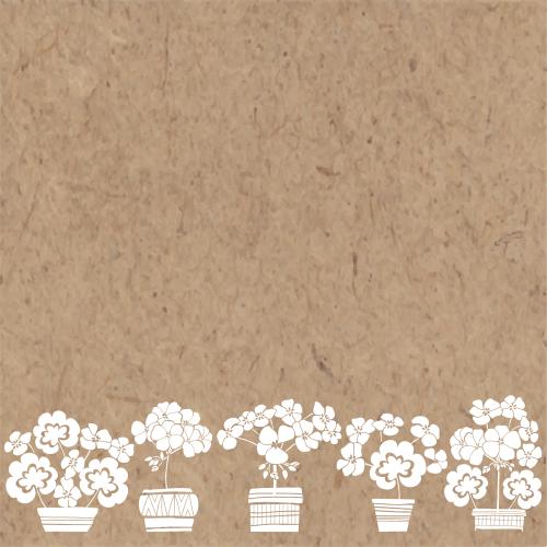 Geranium. Vector flowers geraniums in pots, space for text on craft