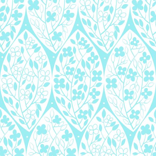 Vector image abstract blooming branches on turquoise